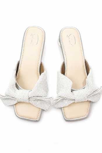 Soleart Fairy Toe Silver Vegan Leather Heels 