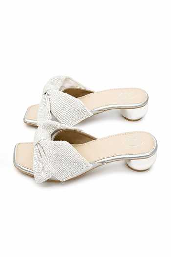 Soleart White Fairy Toe Silver Vegan Leather Heels Online at Aza Fashions Soleart_White Fairy Toe Silver Vegan Leather Heels _Online_at_Aza_Fashions
