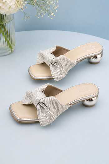Soleart Fairy Toe Silver Vegan Leather Heels 