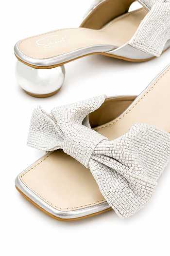 Shop Soleart White Fairy Toe Silver Vegan Leather Heels Online at Aza Fashions Shop_Soleart_White Fairy Toe Silver Vegan Leather Heels _Online_at_Aza_Fashions