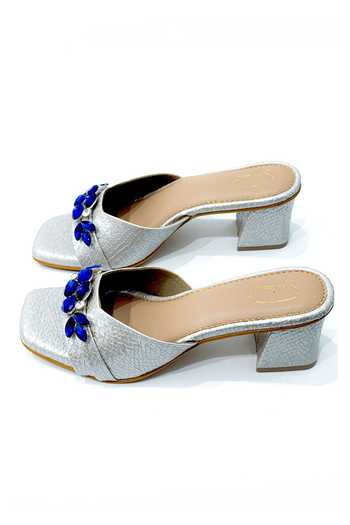 Soleart_Blue Lunar Luxe Textured Block Heels _Online_at_Aza_Fashions