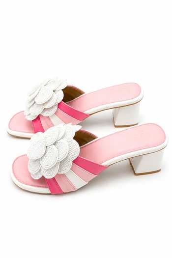 Soleart Pink Rosa Vegan Leather Beaded Floral Heels Online at Aza Fashions Soleart_Pink Rosa Vegan Leather Beaded Floral Heels _Online_at_Aza_Fashions