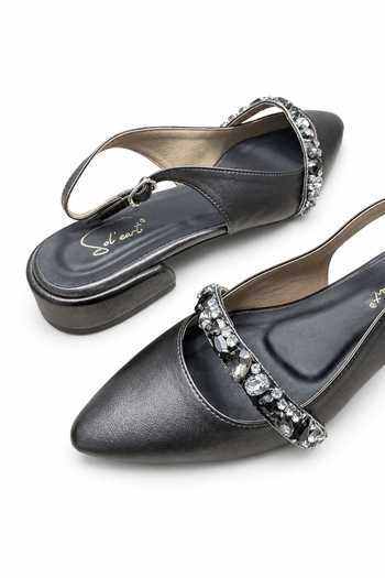 Buy_Soleart_Black Eclipse Vegan Leather Mules _Online_at_Aza_Fashions
