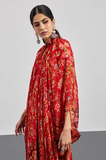 Buy RI.Ritu Kumar Red Viscose, Chinon, Net, Lycra High Neck, Yes Printed Kurta And Churidar Set Online at Aza Fashions Buy_RI.Ritu Kumar_Red Viscose, Chinon, Net, Lycra High Neck, Yes Printed Kurta And Churidar Set _Online_at_Aza_Fashions