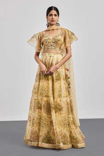 RI.Ritu Kumar Bird Print Lehenga Set