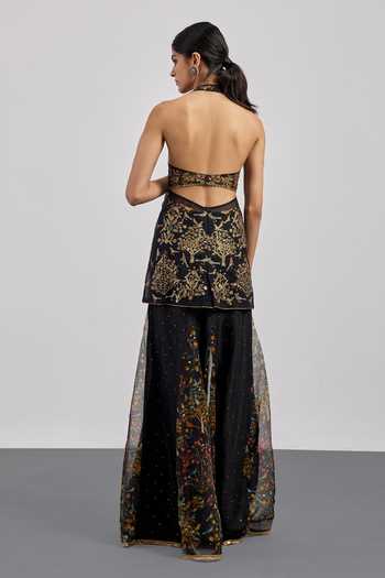 RI.Ritu Kumar Bird Embroidered Kurta Gharara Set 