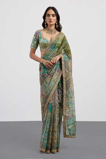 RI.Ritu Kumar Patchwork Motif Saree With Blouse 