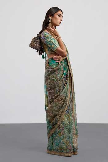 RI.Ritu Kumar Patchwork Motif Saree With Blouse 