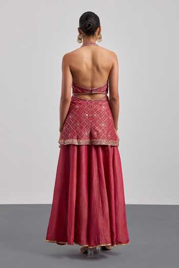 RI.Ritu Kumar Embroidered Kurta Palazzo Set 