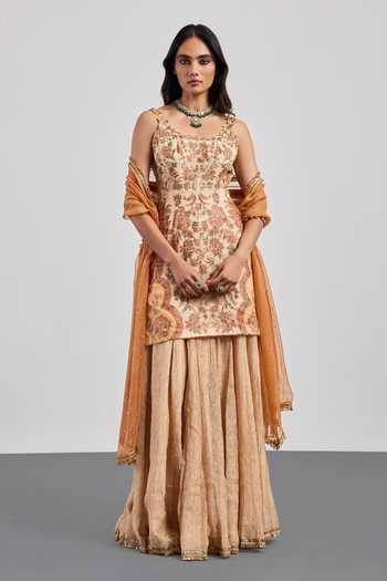 RI.Ritu Kumar Embroidered Kurta Skirt Set 