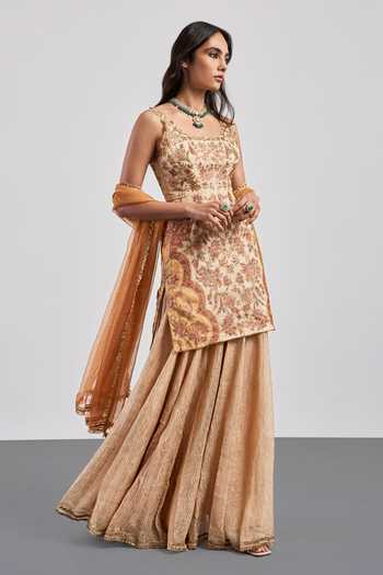 RI.Ritu Kumar Embroidered Kurta Skirt Set 