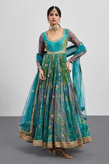 RI.Ritu Kumar Flower Print Anarkali Set 