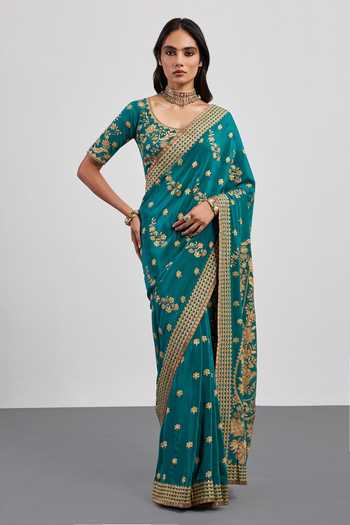 RI.Ritu Kumar Embroidered Saree With Unstitched Blouse Piece 