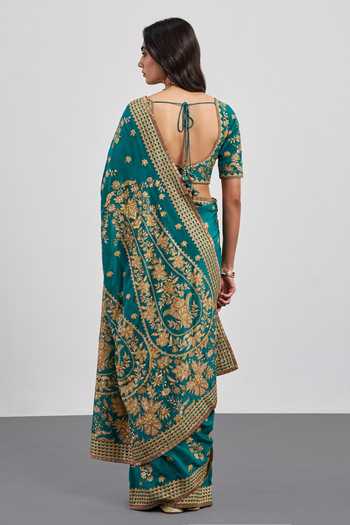 RI.Ritu Kumar Embroidered Saree With Unstitched Blouse Piece 