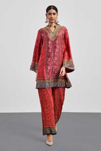 RI.Ritu Kumar Ajrakh Print Kurta & Pant Set 