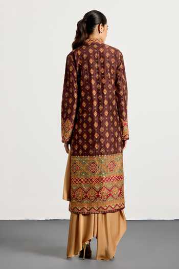 RI.Ritu Kumar Brown Multi Royal Vista Jacket 
