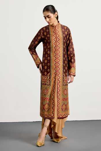 RI.Ritu Kumar Brown Multi Royal Vista Jacket 