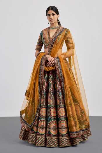 RI.Ritu Kumar Geometric Print Lehenga Set 