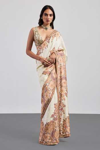 RI.Ritu Kumar Floral Print Saree With Blouse 