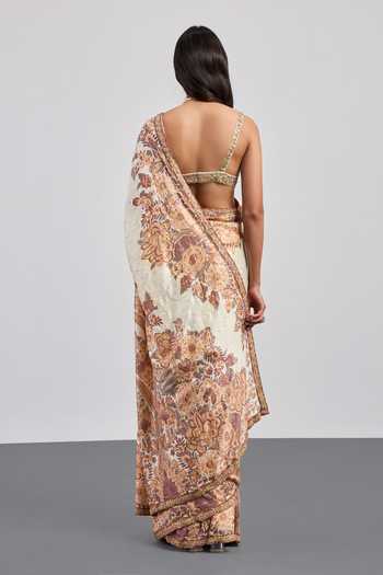 RI.Ritu Kumar Floral Print Saree With Blouse 