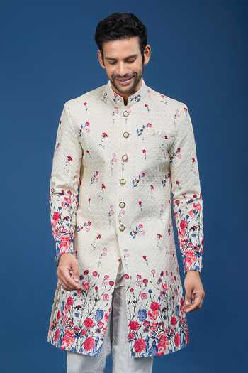Arihant Rai Sinha Floral Pattern Sherwani Set 