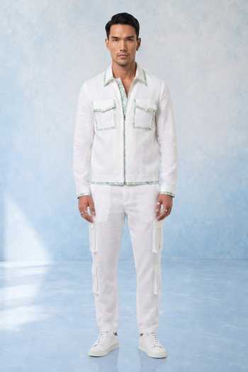 Bubber Couture Off White Linen Aeris Classic Cargo Pant at Aza Fashions Bubber Couture_Off White Linen Aeris Classic Cargo Pant _at_Aza_Fashions