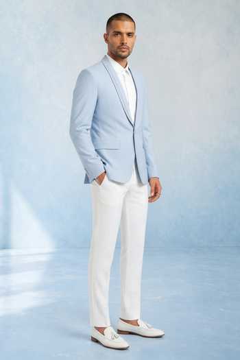 Bubber Couture Off White Wool Kiro Classic Trouser Online at Aza Fashions Bubber Couture_Off White Wool Kiro Classic Trouser _Online_at_Aza_Fashions