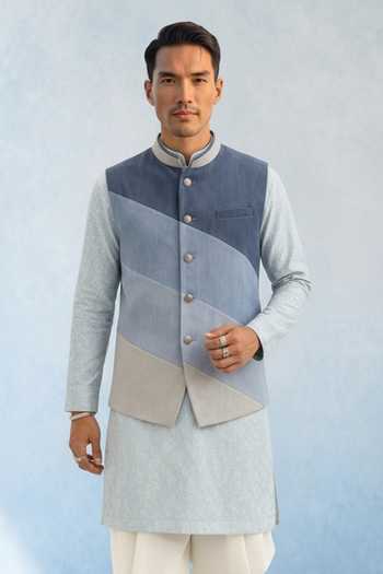 Bubber Couture Tai Colorblock Nehru Jacket 