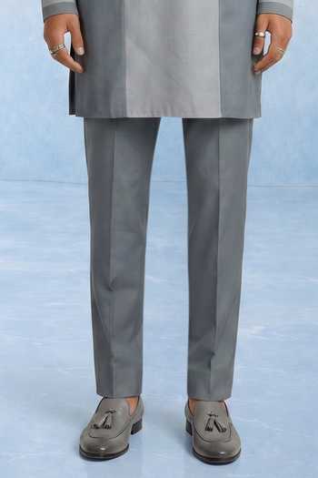 Bubber Couture Grey Auron Colorblock Kurta Set at Aza Fashions Bubber Couture_Grey Auron Colorblock Kurta Set _at_Aza_Fashions