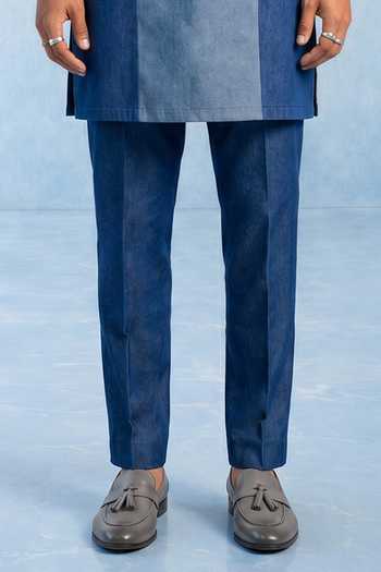 Shop Bubber Couture Blue Joshua Colorblock Kurta Set Online at Aza Fashions Shop_Bubber Couture_Blue Joshua Colorblock Kurta Set _Online_at_Aza_Fashions