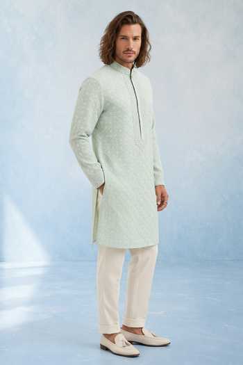 Bubber Couture Green Georgette Aegis Trellis Embroidered Kurta Set Online at Aza Fashions Bubber Couture_Green Georgette Aegis Trellis Embroidered Kurta Set _Online_at_Aza_Fashions