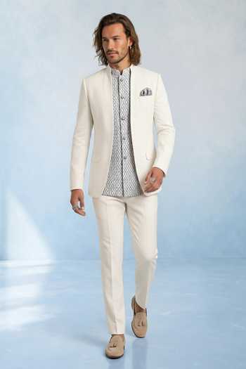 Bubber Couture Azael Threadwork Layered Bandhgala Set 