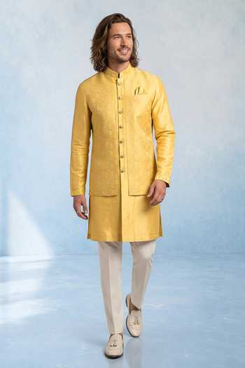 Bubber Couture Aelio Floral Damask Layered Kurta Set 