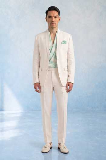 Shop Bubber Couture Off White Wool Altor Trouser Online at Aza Fashions Shop_Bubber Couture_Off White Wool Altor Trouser _Online_at_Aza_Fashions