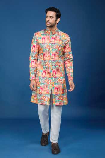 Arihant Rai Sinha Flower Pattern Sherwani Set 
