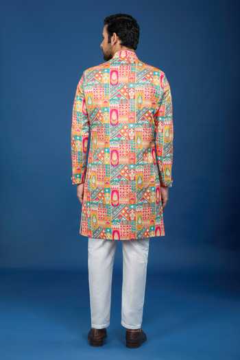 Arihant Rai Sinha Flower Pattern Sherwani Set 