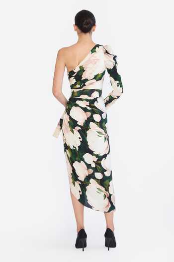 Gauri & Nainika One Shoulder Printed Dress With Belt
