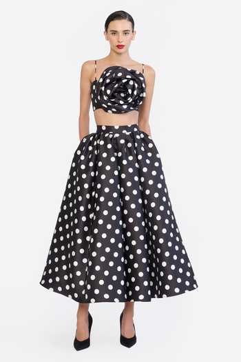 Gauri & Nainika Polka Dot Print Corseted Top