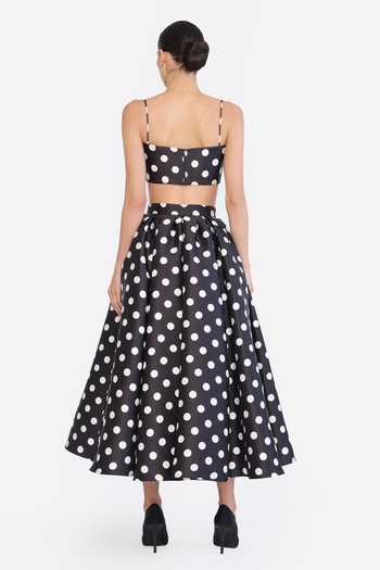 Gauri & Nainika Polka Dot Print Corseted Top