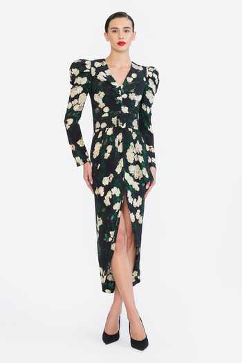 Gauri & Nainika Floral Print Dress With Belt