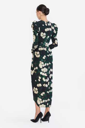Gauri & Nainika Floral Print Dress With Belt