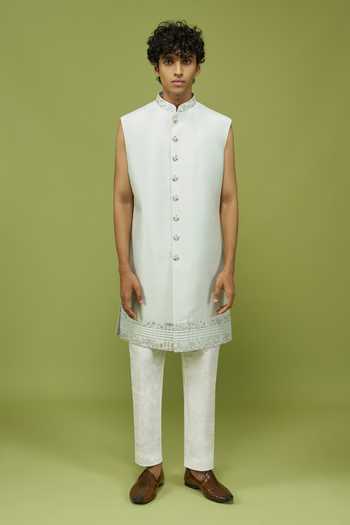 Buy Arihant Rai Sinha Green Silk, Dupion Sherwani Set Online at Aza Fashions Buy_Arihant Rai Sinha_Green Silk, Dupion Sherwani Set _Online_at_Aza_Fashions