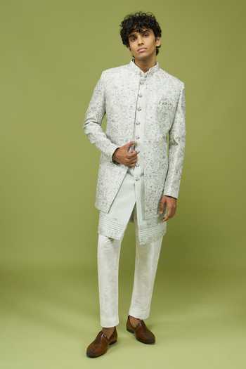 Arihant Rai Sinha Green Silk, Dupion Sherwani Set at Aza Fashions Arihant Rai Sinha_Green Silk, Dupion Sherwani Set _at_Aza_Fashions