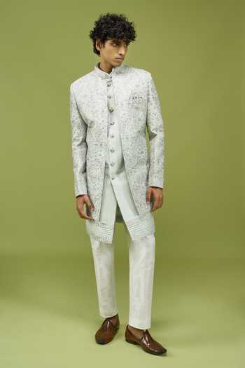 Buy Arihant Rai Sinha Green Silk, Dupion Sherwani Set Buy_Arihant Rai Sinha_Green Silk, Dupion Sherwani Set