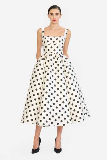 Gauri & Nainika Polka Dot Print Midi Dress