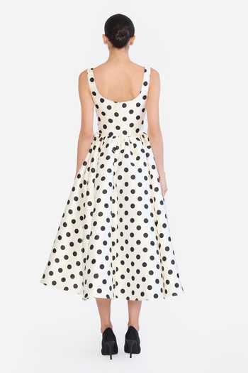 Gauri & Nainika Polka Dot Print Midi Dress