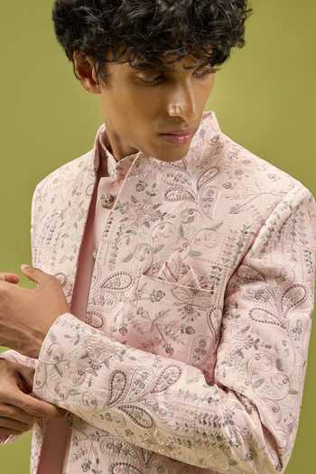 Buy Arihant Rai Sinha Pink Silk, Dupion Sherwani Kurta And Pant Set Buy_Arihant Rai Sinha_Pink Silk, Dupion Sherwani Kurta And Pant Set