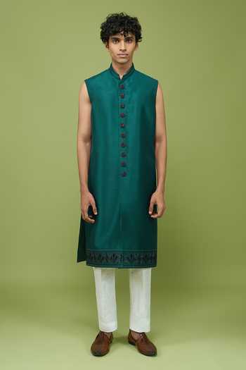 Buy Arihant Rai Sinha Green Silk, Dupion Sherwani Set Online at Aza Fashions Buy_Arihant Rai Sinha_Green Silk, Dupion Sherwani Set _Online_at_Aza_Fashions