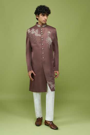 Arihant Rai Sinha Embroidered Sherwani Jacket & Pant Set 