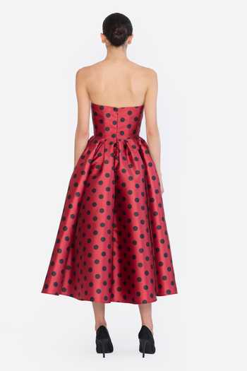 Gauri & Nainika Polka Dot Print Midi Dress
